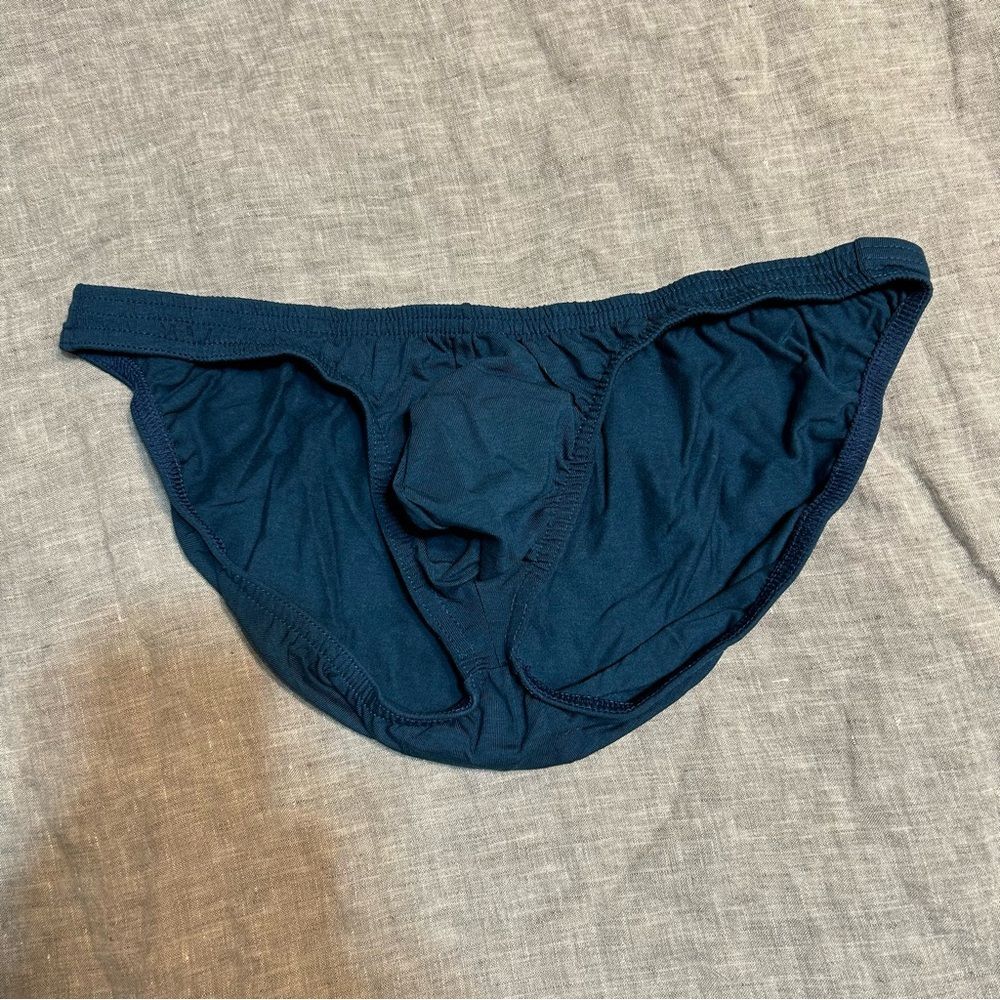 N2N Bodywear Cotton Stretch Blue Pouch Briefs Size Large NWT